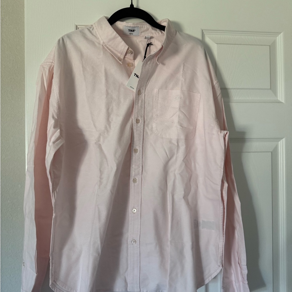 TNA Light Pink Casual Button Down Shirt